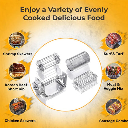 🔥HOT SALE 49% OFF 💖Stainless Steel Rotating Grill (#316 food grade safe stainless steel)