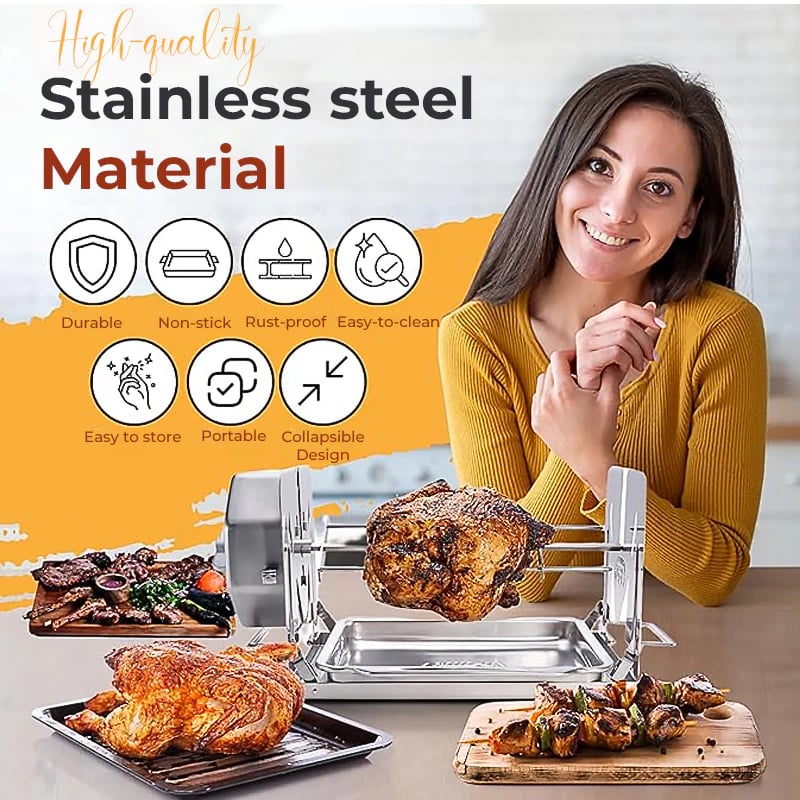 🔥HOT SALE 49% OFF 💖Stainless Steel Rotating Grill (#316 food grade safe stainless steel)