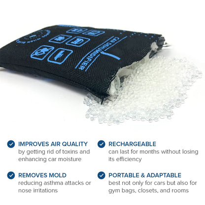 Reusable Silica Gel Car Dehumidifier | Absorbs Moisture, Damp, & Condensation on Windscreens & Car Interior